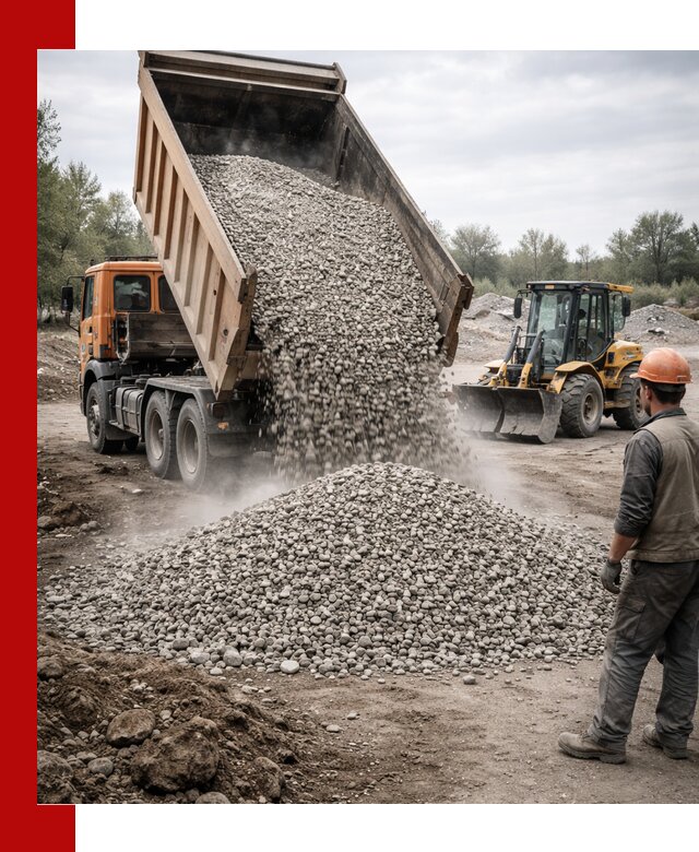 Доставка щебня в Клинцах крупными и мелкими фракциями