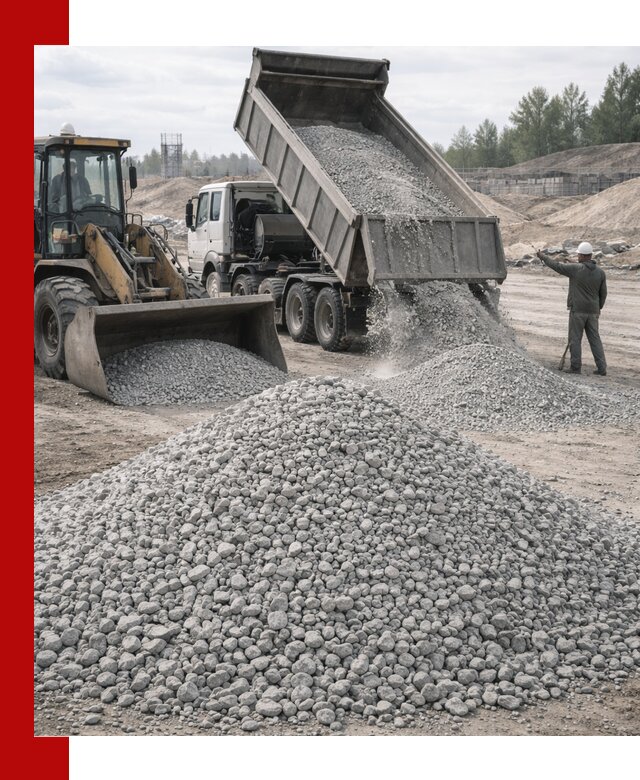 Доставка известнякового щебня фр. 5–20 в Клинцах