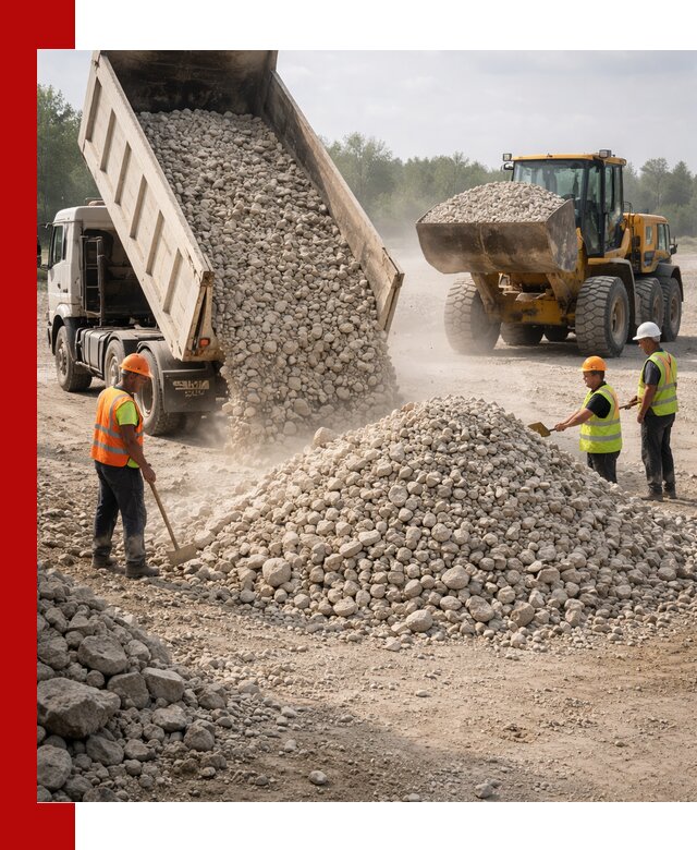 Доставка известнякового щебня фр. 40-70 в Клинцах