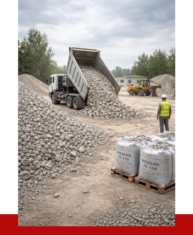 Известняковый щебень фракция 70-150 в Клинцах от 1300 р. | ПРОНЕРУДКлы