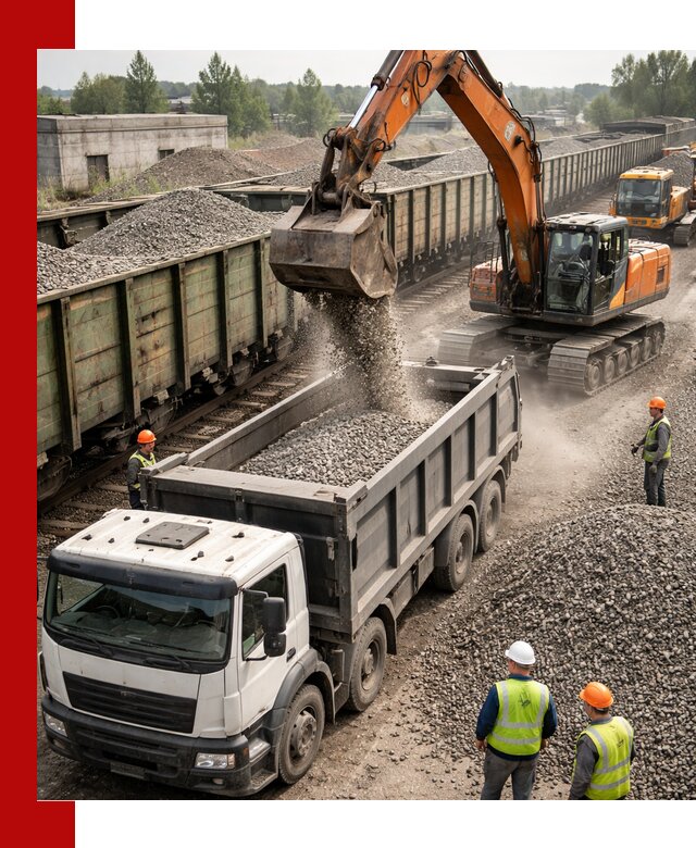 Железнодорожный щебень фракция 25–60 для поставок в Клинцах