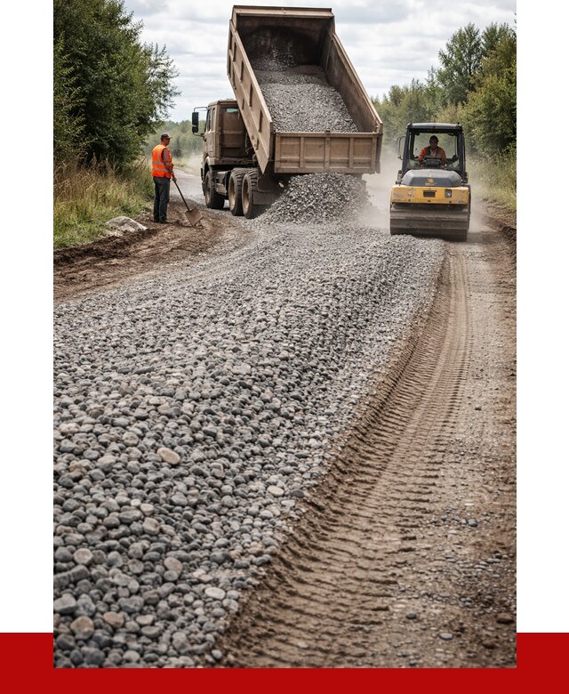 Щебень для отсыпки дороги в Клинцах от 2807 р. ПРОНЕРУДКлы