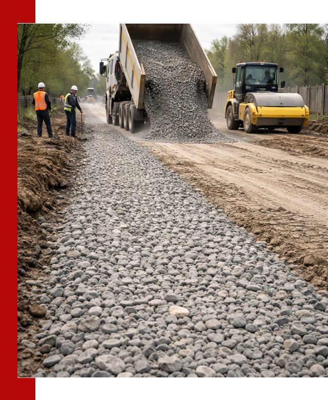 Доставка щебня для отсыпки дорог в Клинцах высокого качества
