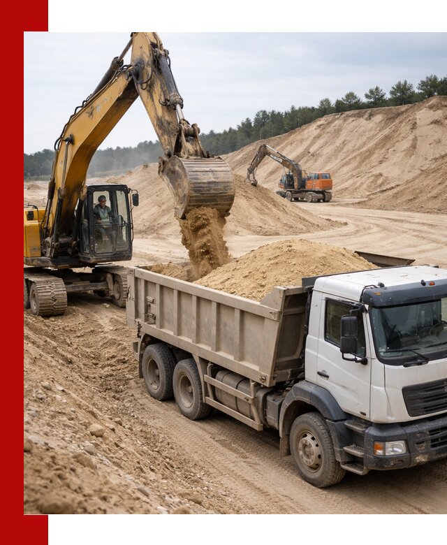 Доставка карьерного песка с самосвалами и разгрузкой в Клинцах