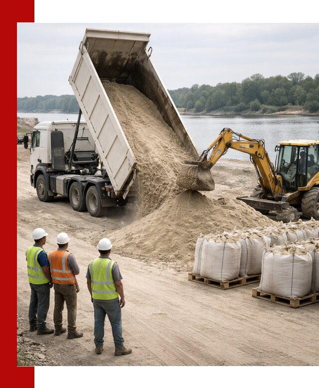 Доставка речного песка в Клинцах самосвалами и погрузкой