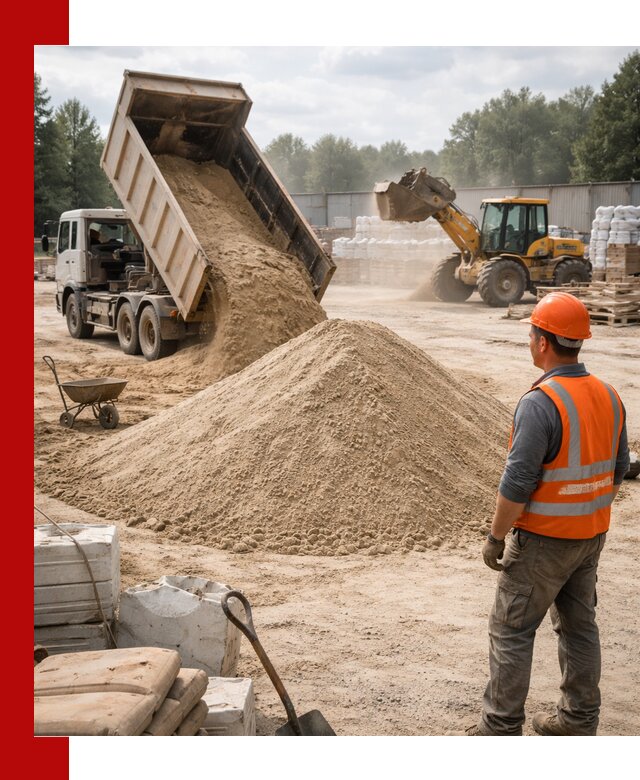 Доставка строительного песка с самосвалом в Клинцах