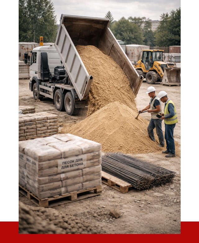 Песок для бетона в Клинцах от 2599 р. с доставкой, ПРОНЕРУДКлы