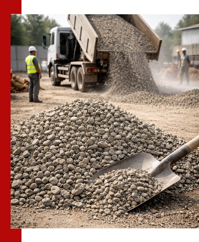 Доставка гравия фракции 20-40 в Клинцах с самосвалами