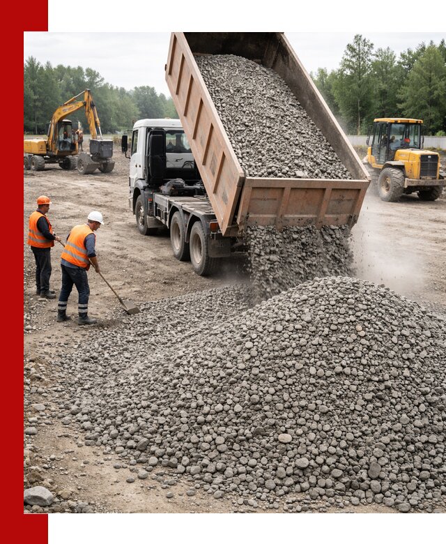 Доставка гравия фракции 40-70 в Клинцах оптом и в розницу