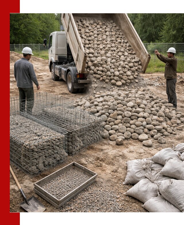 Камень для габионов фракция 70–151 в Клинцах