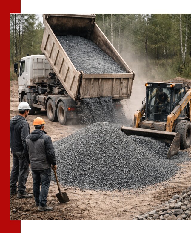 Гранитный отсев 0-5 с доставкой и разгрузкой в Клинцах