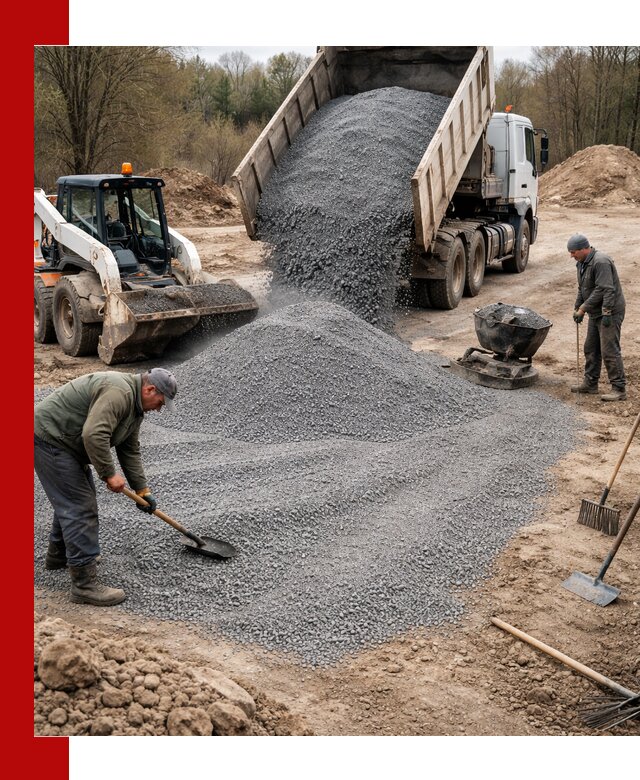 Отсев для подсыпки в Клинцах — доставка и подсыпка на участок