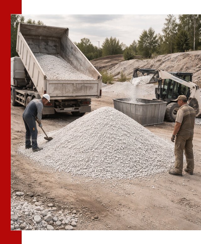 Доставка и продажа белой мраморной крошки в Клинцах