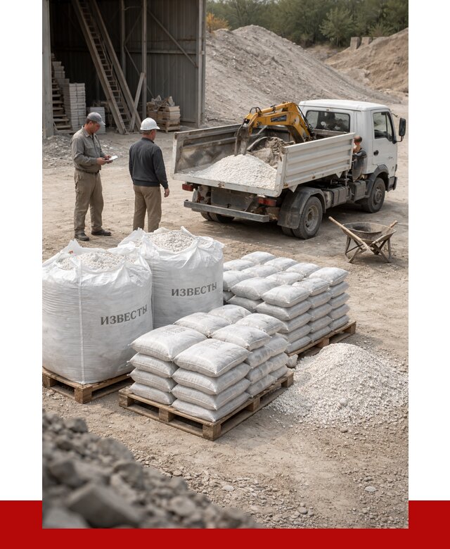 Известь строительная в Клинцах с доставкой от 4366 р. | ПРОНЕРУДКлы