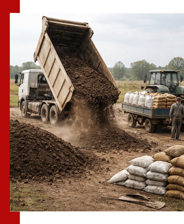 Доставка грунта и удобрений оптом в Клинцах для сельхоз и строительства