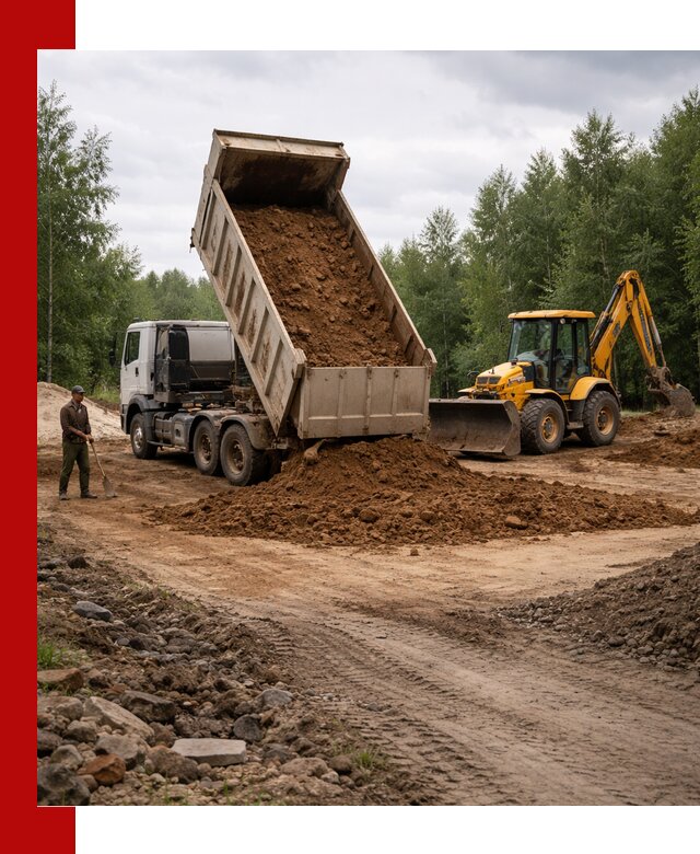 Доставка суглинка самосвалами в Клинцах подсыпка и планировка