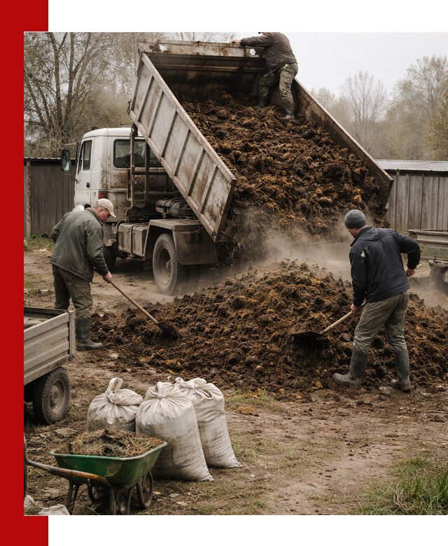 Доставка коровьего навоза самосвалом в Клинцах