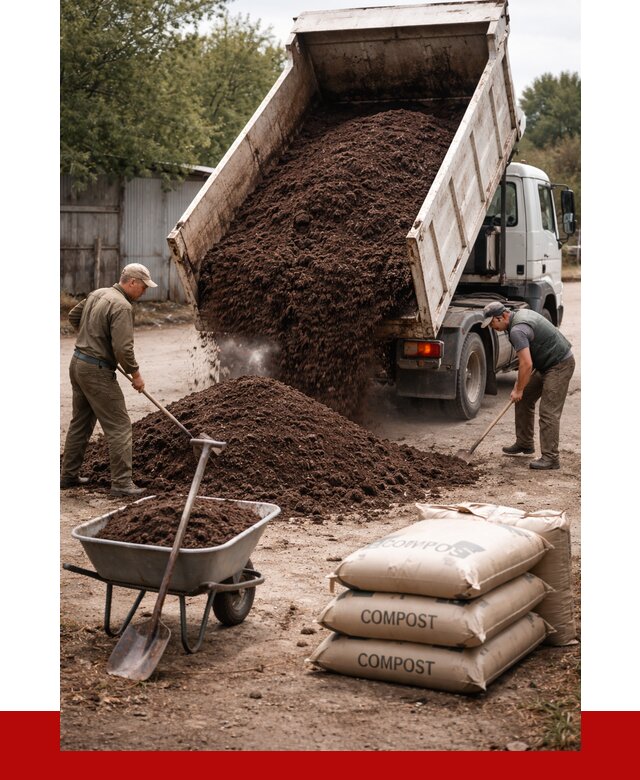 Купить компост в Клинцах от 4366 р. за куб с доставкой | ПРОНЕРУДКлы