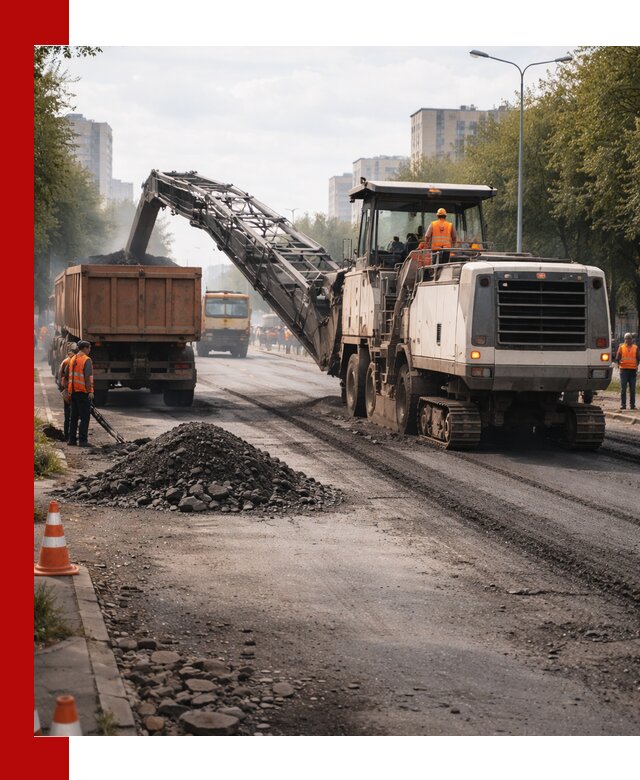 Фрезерованный асфальт в Клинцах — удаление и вывоз старого покрытия