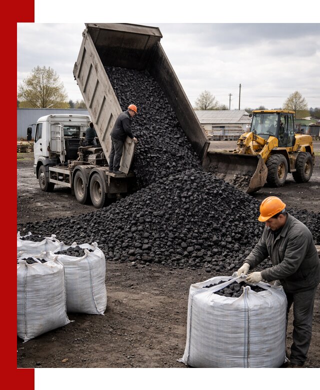 Доставка каменного угля в Клинцах оптом и в розницу