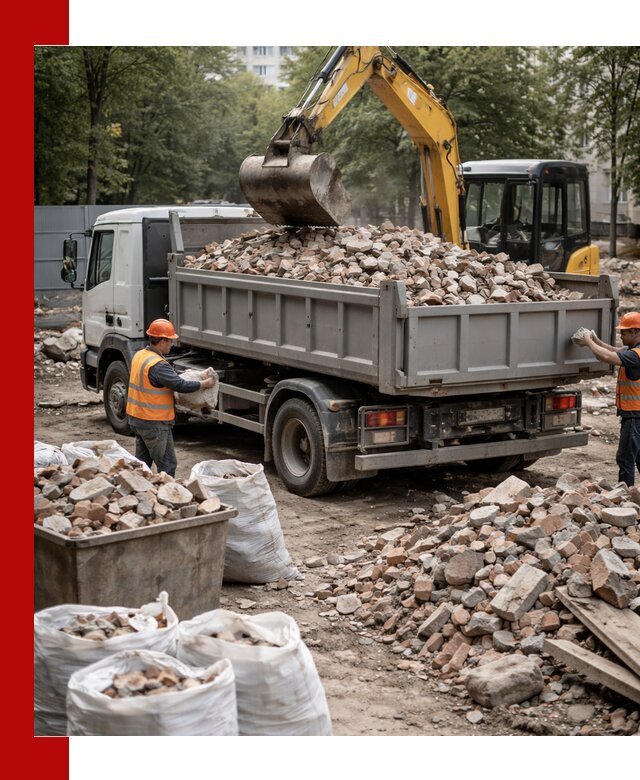 Вывоз строительного мусора в Клинцах с самосвалами и контейнерами