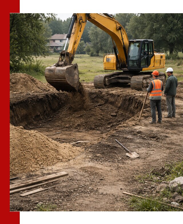 Рытье котлована под фундамент в Клинцах (быстро и недорого)