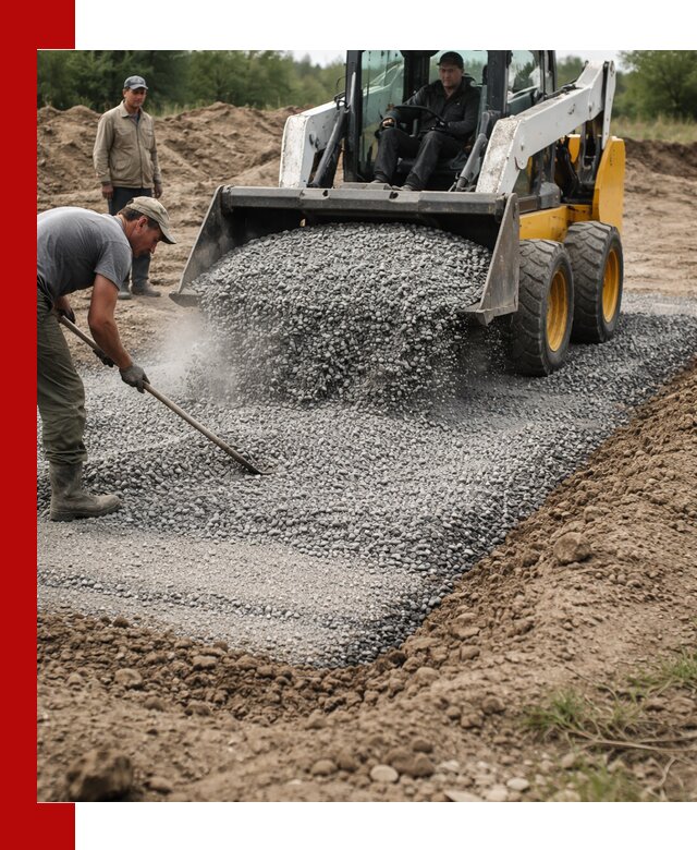 Устройство щебеночной подушки в Клинцах для дорог и фундаментов